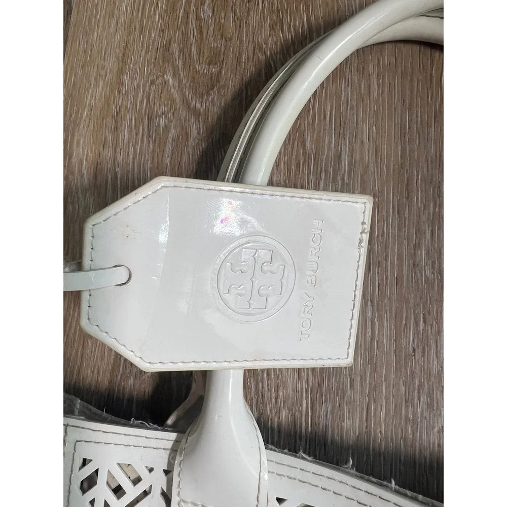 Tory Burch Cream Laser-Cut Leather Tote